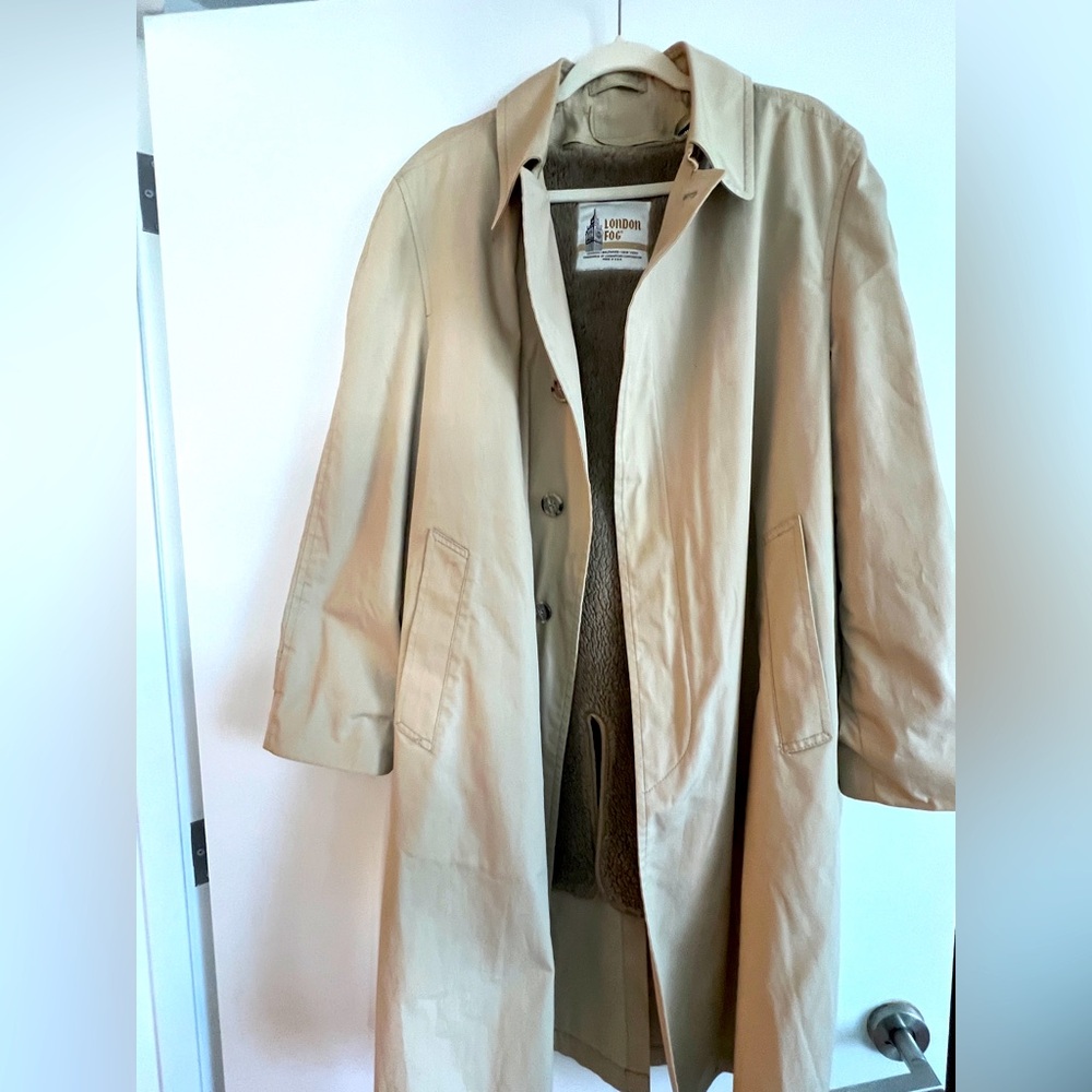 Vintage London Fog Beige Trench Coat with warm lining